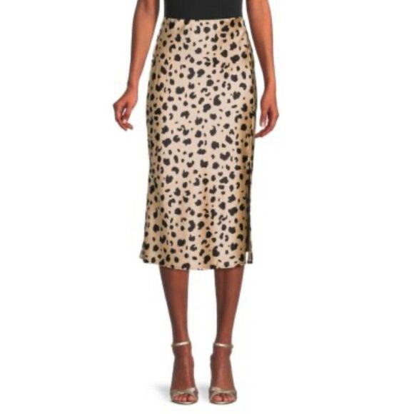 Unbranded Dresses & Skirts - Chic Women Satin Animal Print Midi Skirt Size M